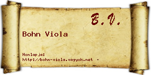 Bohn Viola névjegykártya